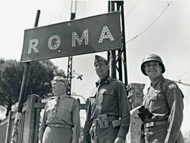 Clark and Keyes Outside Rome - U.S. 3rd Infantry Division WWII