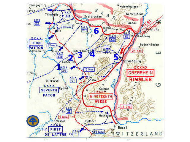 Colmar Pocket Map - U.S. 3rd Infantry Division WWII