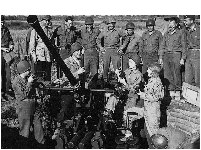 Marlene Dietrich and Lynn Mayberry  - U.S. 3rd Infantry Division Photography WWII