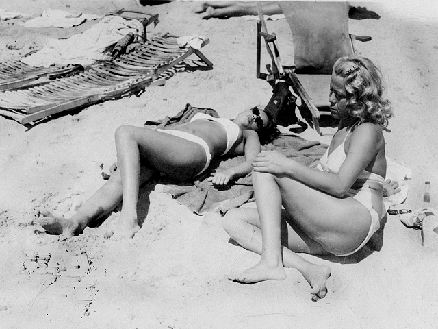 Sun Tanning in Cannes 1945