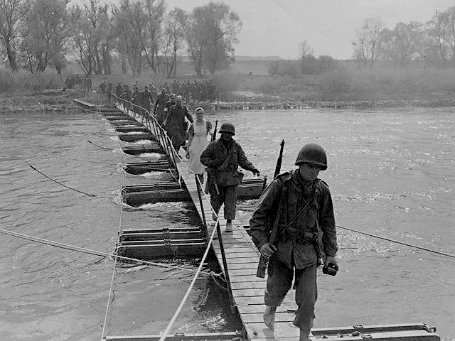 Obertheres Footbridge 1945 - U.S. 3rd Infantry Division Photography WWII